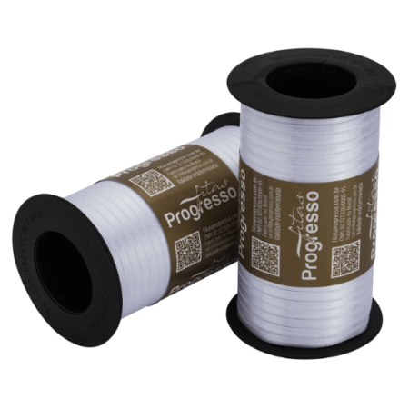 FITA PROGRESSO CETIM DUPLO 04 MM X 100 MT COR 201 BRANCO