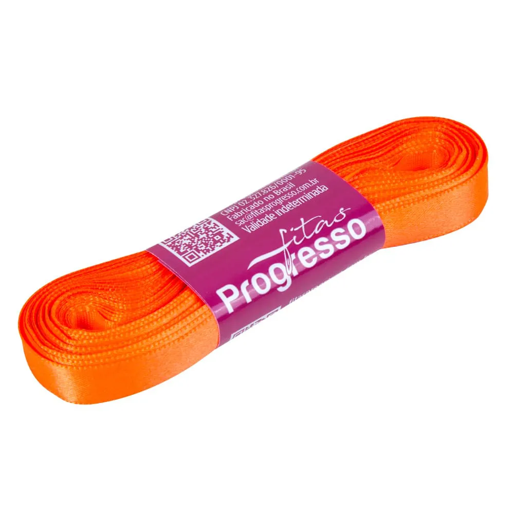 FITA PROGRESSO CETIM 10 MM X 10 MT COR 278 LARANJA CITRICO