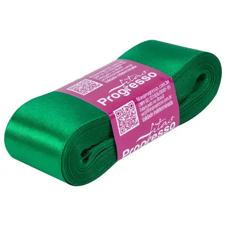 FITA PROGRESSO CETIM 38 MM X 10 MT COR 217 VERDE BANDEIRA