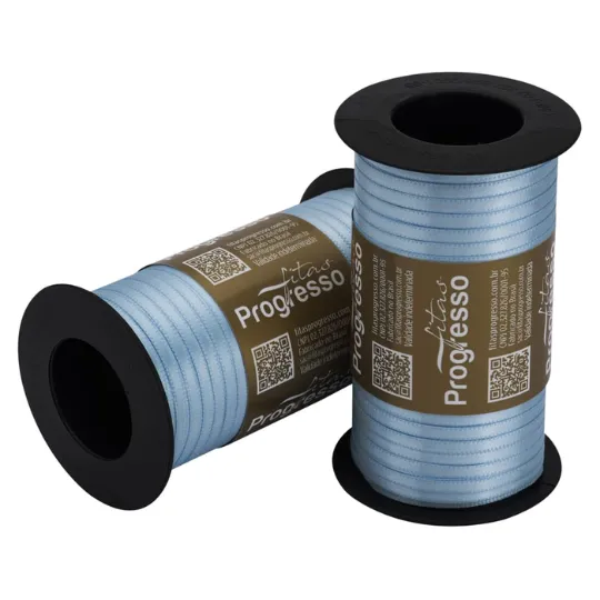 FITA PROGRESSO CETIM DUPLO 04 MM X 100 MT COR 212 AZUL BEBE