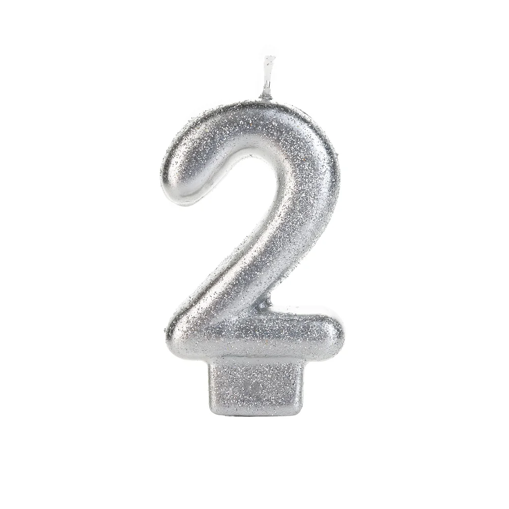 VELA SILVER GLITTER PRATEADA Nº 2