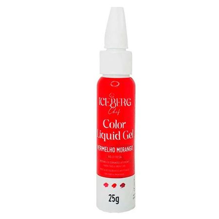 CORANTE LIQUID GEL ICEBERG 25 GR VERMELHO MORANGO