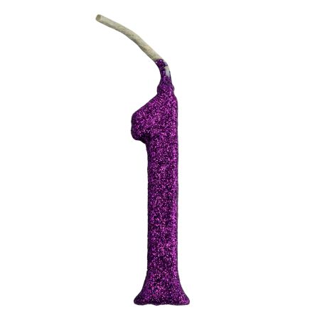 VELA REGINA PARABENS GLITTER ROXA Nº 1