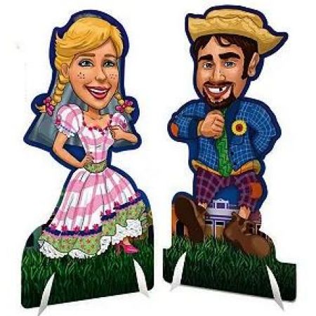 JUNINA ENFEITE TOTEM DE MESA KAIXOTE NOIVOS UNITARIO