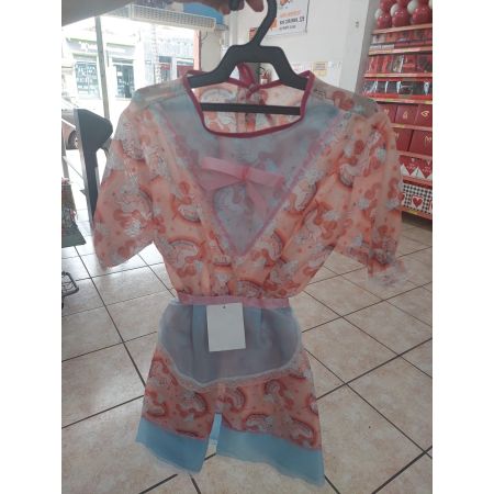 JUNINA ROUPA BELLA FESTA VESTIDO CATARINA S/ BERMUDA - TAM 10