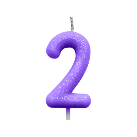 VELA SILVER CANDY COLOR LILAS Nº 2