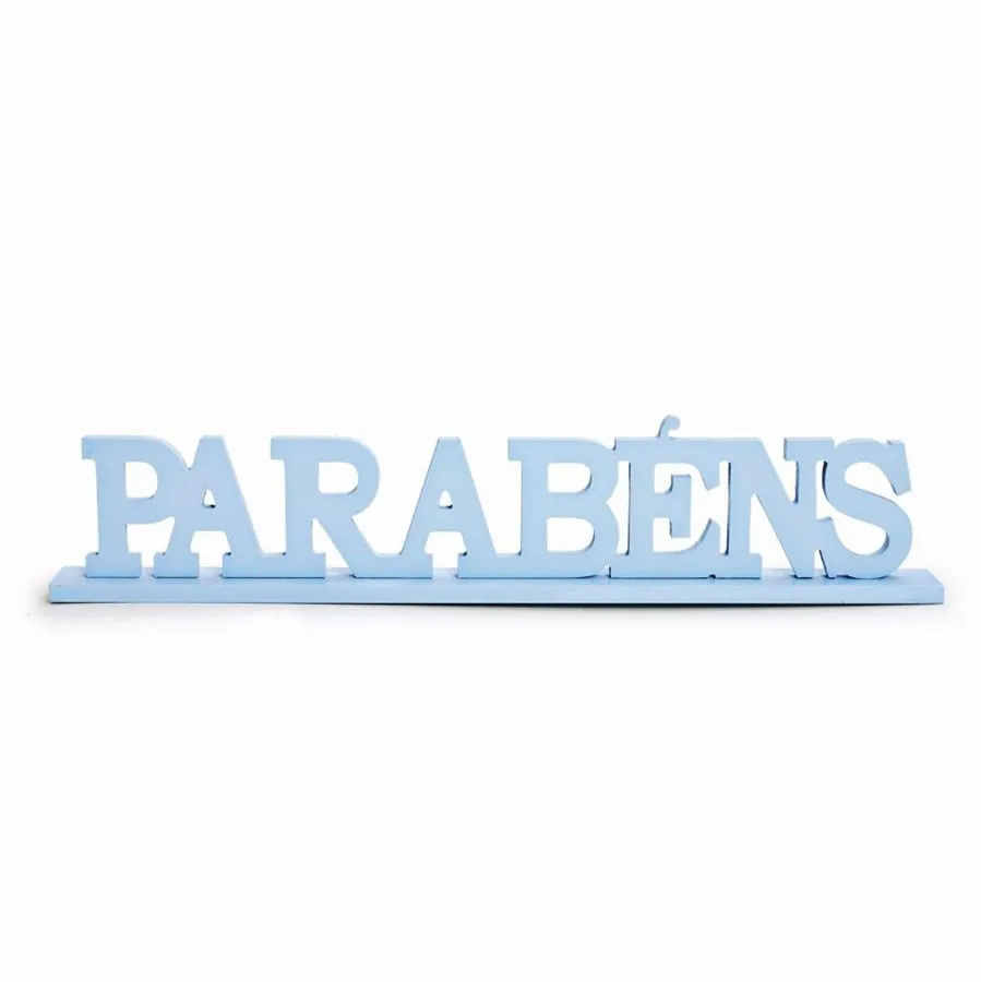 LETRAS PARABENS MADEIRA AZUL CROMUS