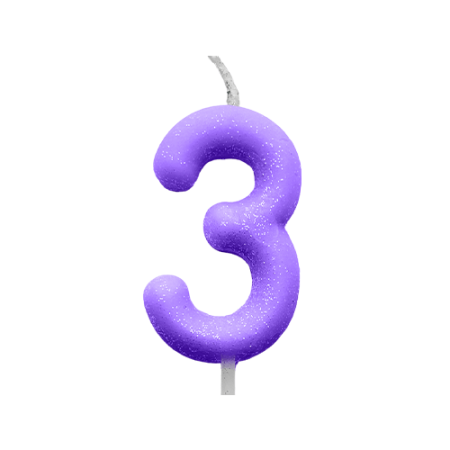VELA SILVER CANDY COLOR LILAS Nº 3