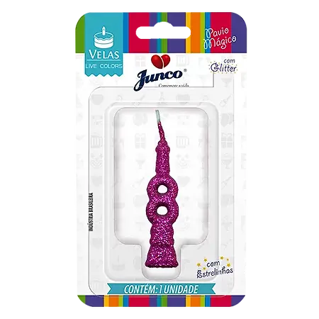 VELA JUNCO MINI GLITTER PINK Nº 8