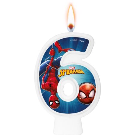 VELA REGINA NUMERAL HOMEM ARANHA ANIMACAO Nº 6