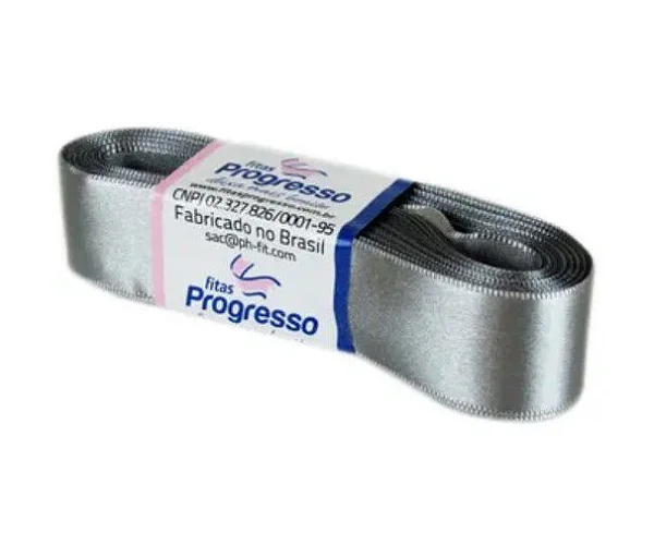 FITA PROGRESSO CETIM 30 MM X 10 MT COR 1222 CINZA