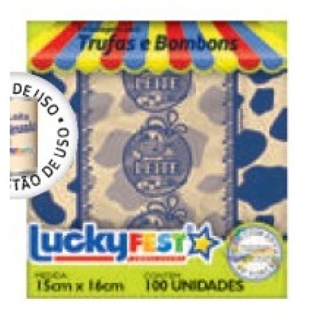EMBALAGEM P/ TRUFFAS 15X16 LUCKY FEST SABOR LEITE CONDENSADO C/100 UN