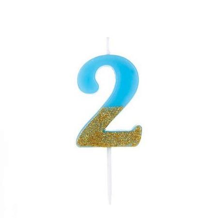 VELA SILVER CANDY COLOR AZUL/DOURADO Nº 2