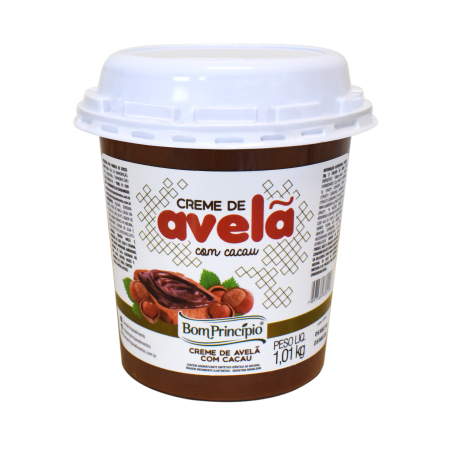 RECHEIO CREME DE AVELA BOM PRINCIPIO 1,01 KG COM CACAU POTE