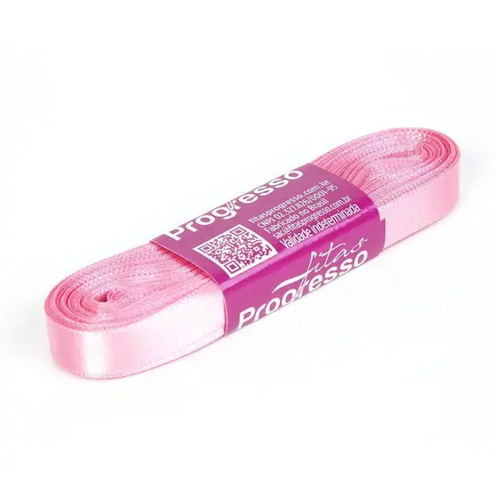 FITA PROGRESSO CETIM 10 MM X 10 MT COR 009 ROSA PETALA