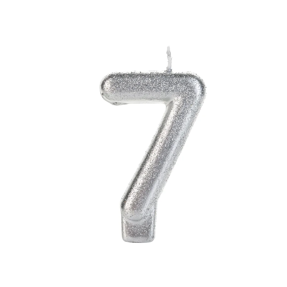 VELA SILVER GLITTER PRATEADA Nº 7