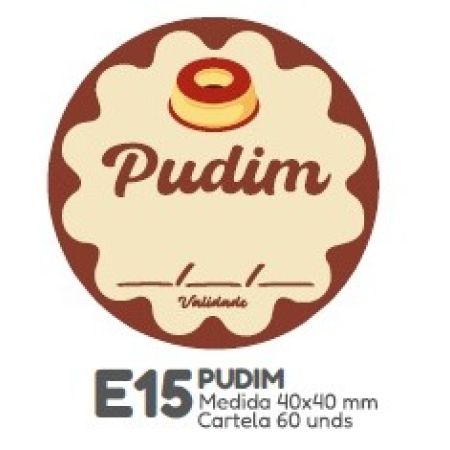 ETIQUETA P/ BOMBOM HIPER EMB. PUDIM E15