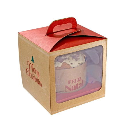 NATAL CAIXA PANETONE KAIXOTE C/ VISOR LACOS UNITARIO