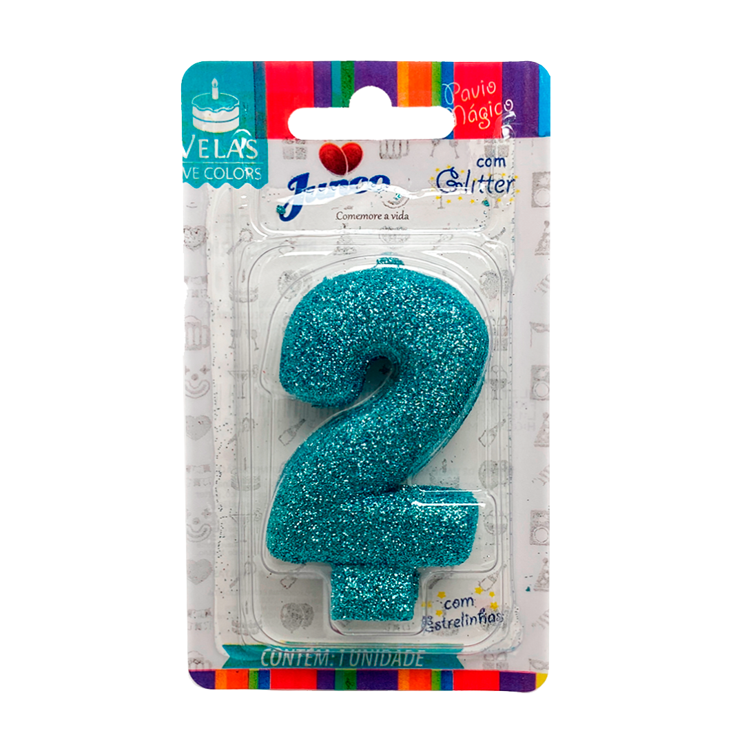 VELA JUNCO LIVE COLORS GLITTER AZUL TIFFANY Nº 2