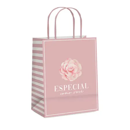 SACOLA DE PAPEL CROMUS G 32X26,5X13 CM CAMELIA