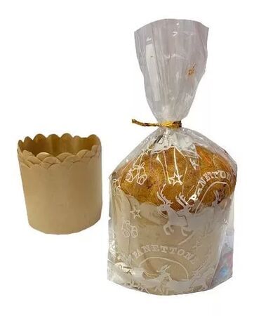 FORMA PANETONE 250 GR C/10 UN KIT C/SACO/FECHO PRATICO