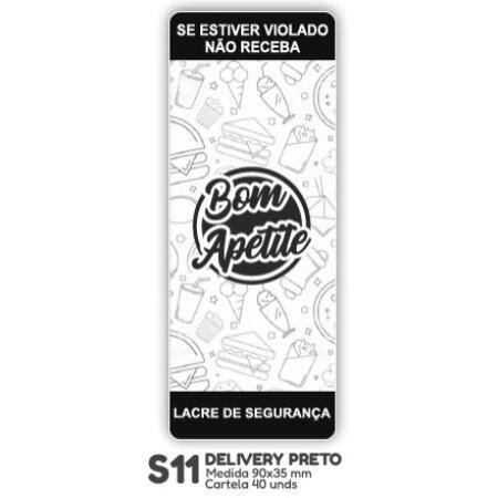 ETIQUETA P/ BOMBOM HIPER EMB. DELIVERY PRETO S11