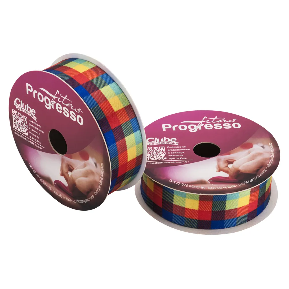FITA PROGRESSO CETIM 22 MM X 10 MT COR 127 LINHA XADREZ