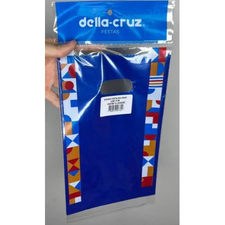 SACOLA SURPRESA DELLA CRUZ AZUL ESCURO 15X24 CM C/10 UN