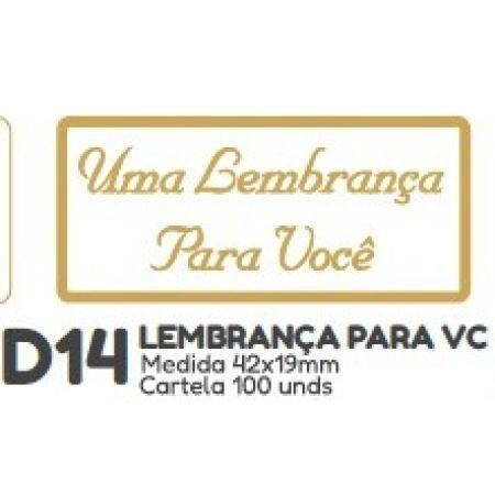 ETIQUETA P/ BOMBOM HIPER EMB. LEMBRANCA PARA VOCE D14