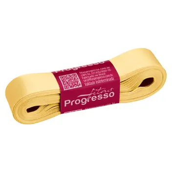 FITA PROGRESSO CETIM 22 MM X 10 MT COR 2052 AMARELO CLARO