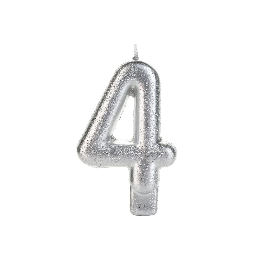 VELA SILVER GLITTER PRATEADA Nº 4