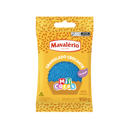 GRANULADO MIL CORES CROCANTE 150 GR AZUL MAVALERIO
