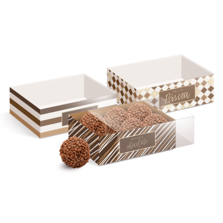 CAIXA LUVA CROMUS TONS CHOCOLATE TAM. M 11X7,5X4,5
