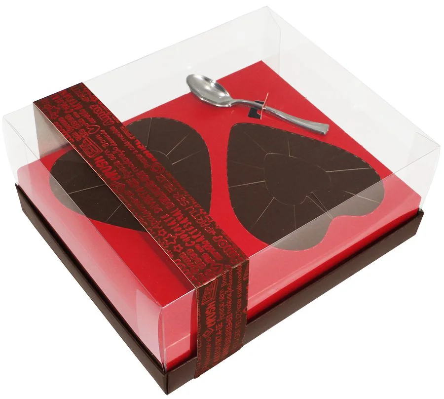 CAIXA P/ CORACAO DE COLHER IDEIA ENCANTO 250 GR LOVE RED 2 CAV