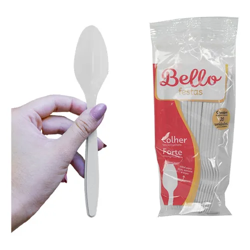 COLHER REFEICAO BELLO FESTAS FORTE BRANCO C/20 UN