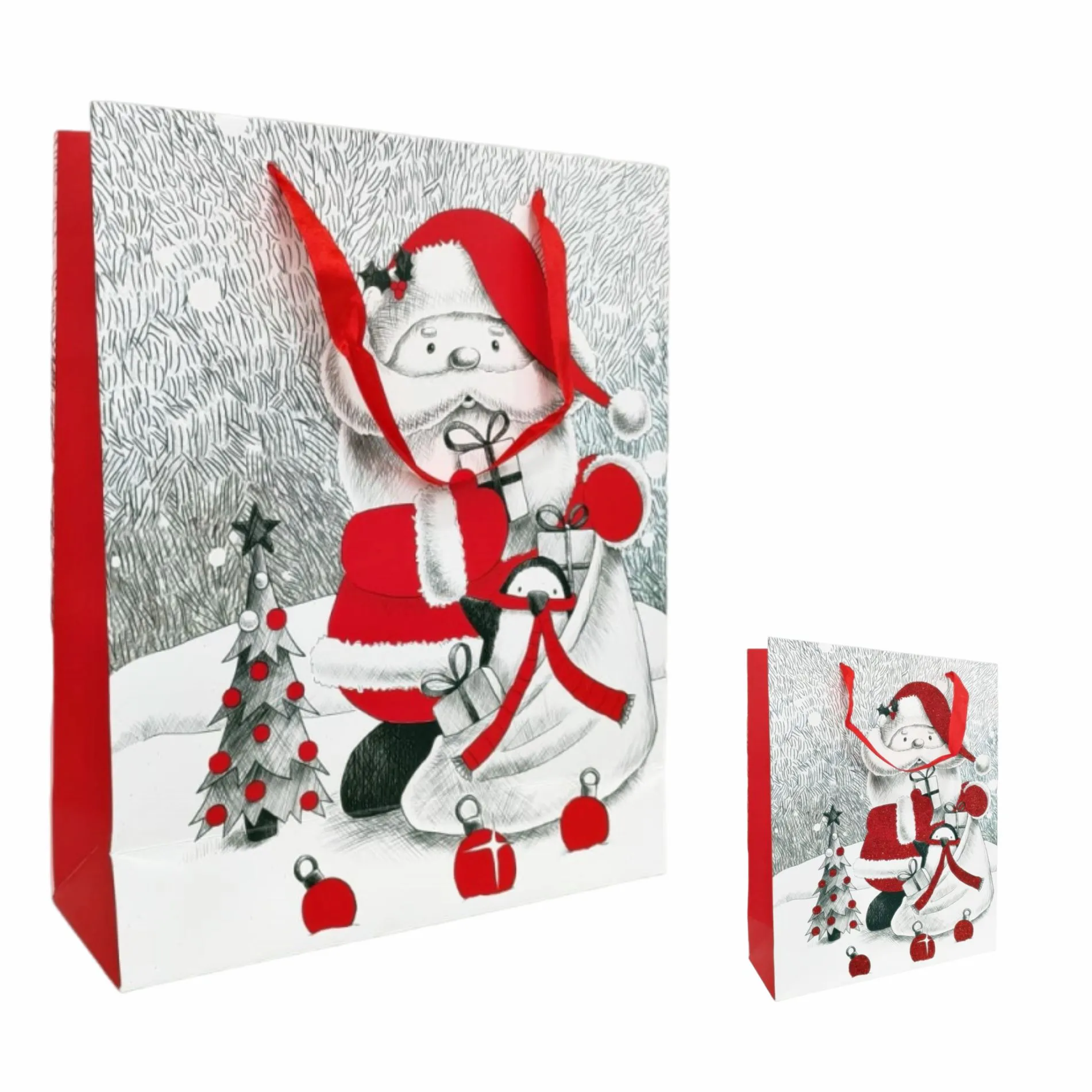 NATAL SACOLA REVAL TAM. MG 24X18X7 CM PAPAI NOEL MODELOS DIVERSOS