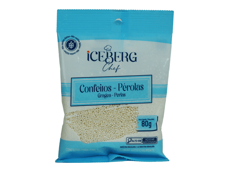 CONFEITO MICANGA COLORIDA ICEBERG 80 GR PEROLADO PEROLA