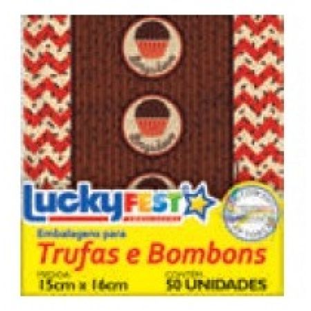 EMBALAGEM P/ TRUFFAS 15X16 LUCKY FEST SABOR BRIGADEIRO C/50 UN
