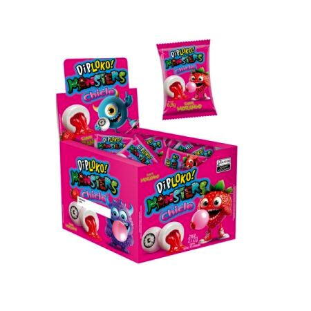 CHICLE DIPLOKO MONSTER MORANGO 6,8 GR UNITARIO