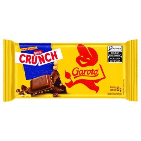 CHOCOLATE BARRINHA GAROTO CRUNCH 80 GR