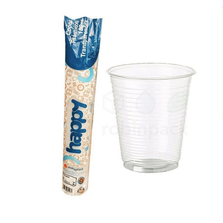COPO DESCARTAVEL HAPPY 180 ML CRISTAL C/100 UN