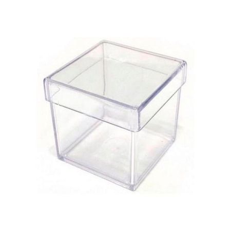 CAIXA ACRILICA DIVERSIPLAST 4X4 CM INCOLOR C/10 UN