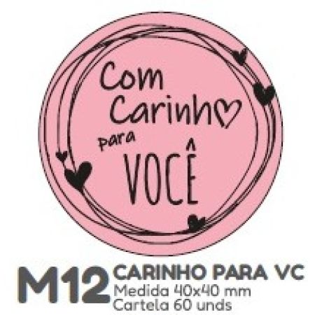 ETIQUETA P/ BOMBOM HIPER EMB. CARINHO PARA VOCE M12