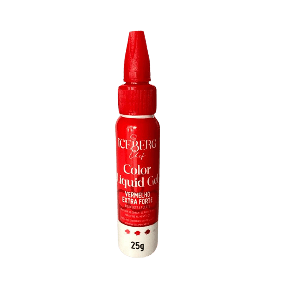 CORANTE LIQUID GEL ICEBERG 25 GR VERMELHO MORANGO EXTRA FORTE