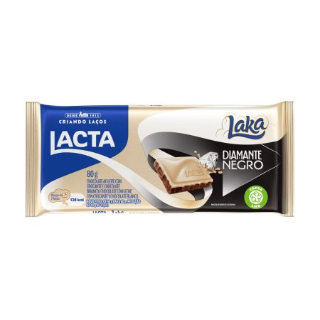 CHOCOLATE BARRINHA LACTA LAKA/DIAMANTE NEGRO 80 GR
