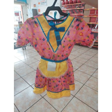 JUNINA ROUPA BELLA FESTA VESTIDO CATARINA S/ BERMUDA - TAM 4