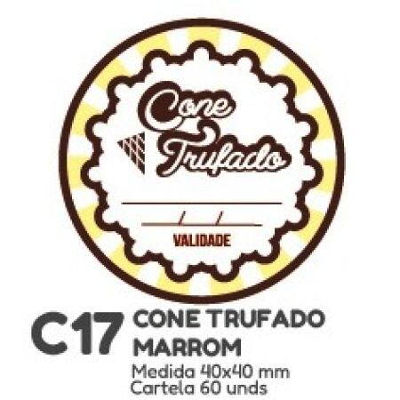 ETIQUETA P/ BOMBOM HIPER EMB. CONE TRUFADO MARROM C17