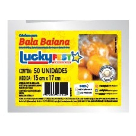 CELOFANE LUCKY FEST BALA BAIANA INCOLOR 15X17 C/50 FLS