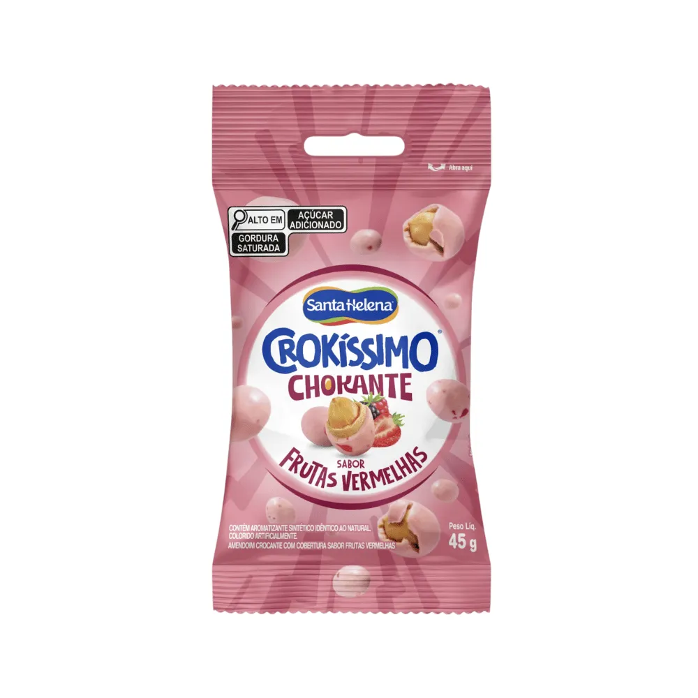 AMENDOIM SANTA HELENA CROKISSIMO FRUTAS VERMELHAS 45 GR