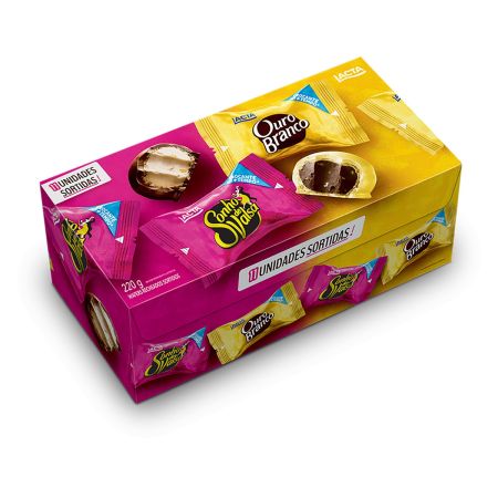 BOMBOM LACTA SONHO DE VALSA E OURO BRANCO 220 GR (11 UN)